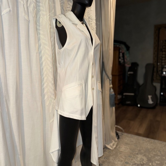 Yohji Yamamoto White Asymmetrical Button-Down Dress (Size 2) - Picture 14 of 16